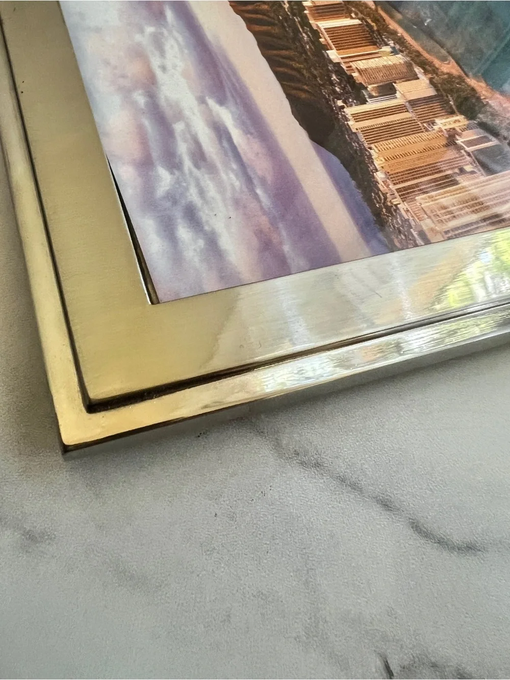 Thomas O'Brien Vintage Modern Brushed Stainless Silver 5x7 Photo Frame